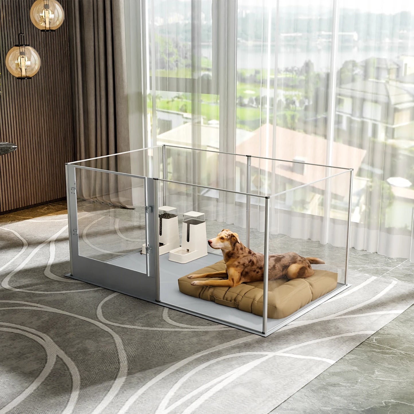 BINGOPAW Acrylic Dog Playpen Fence, 6 Panels Heavy Duty Kennels
