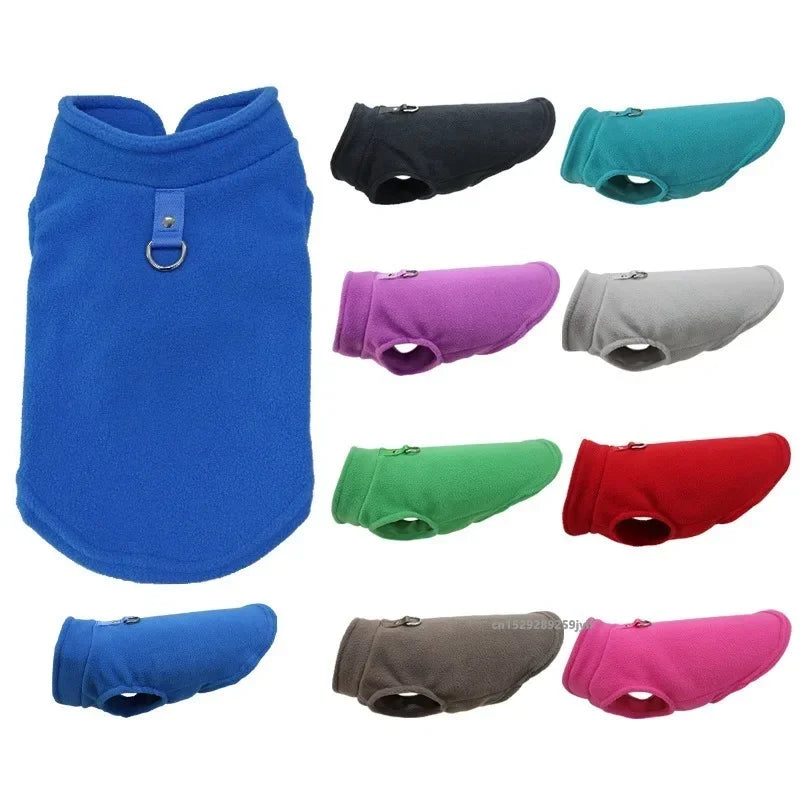 NONECN Warm Fleece Dog Coat With D Ring For Small Pets