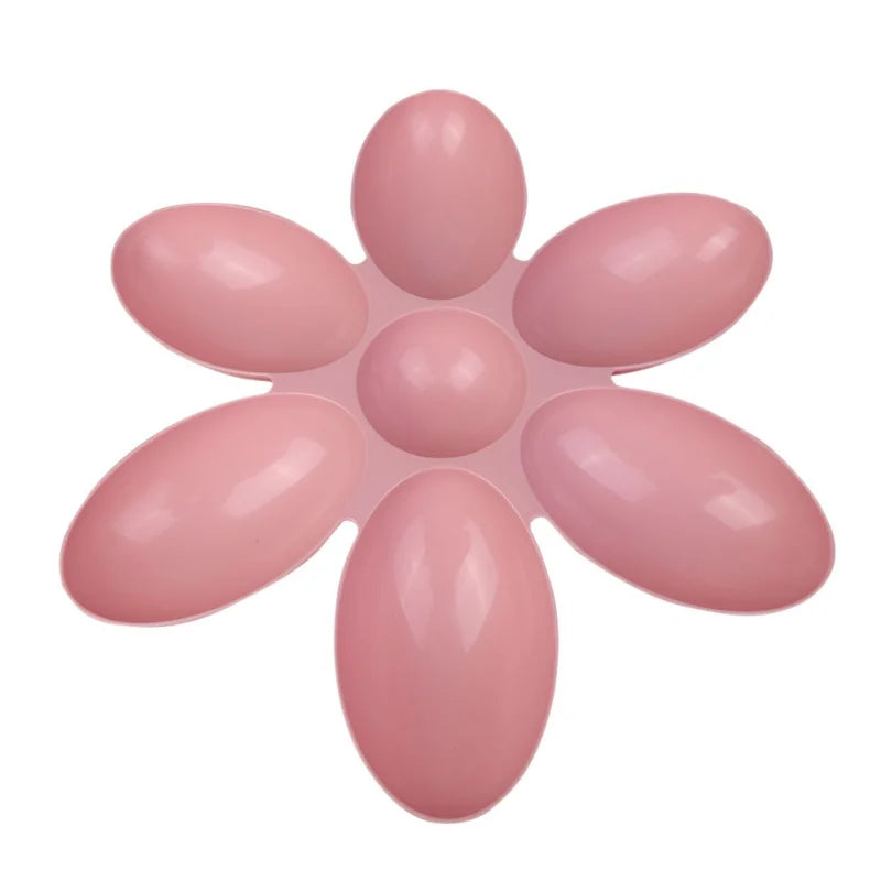 Petal-Shaped 6-In-1 Plastic Feeding Bowl For Dogs And Cats