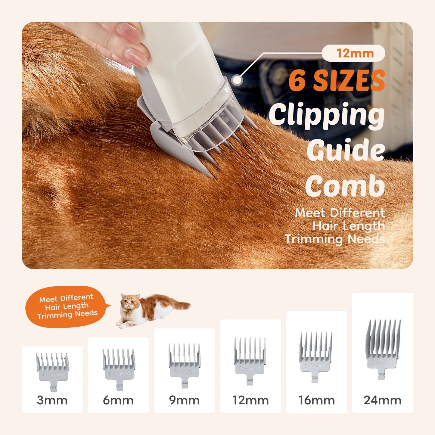 Pet Grooming Vacuum Kit With Cordless Clippers 3 Suction Modes 5 Tools