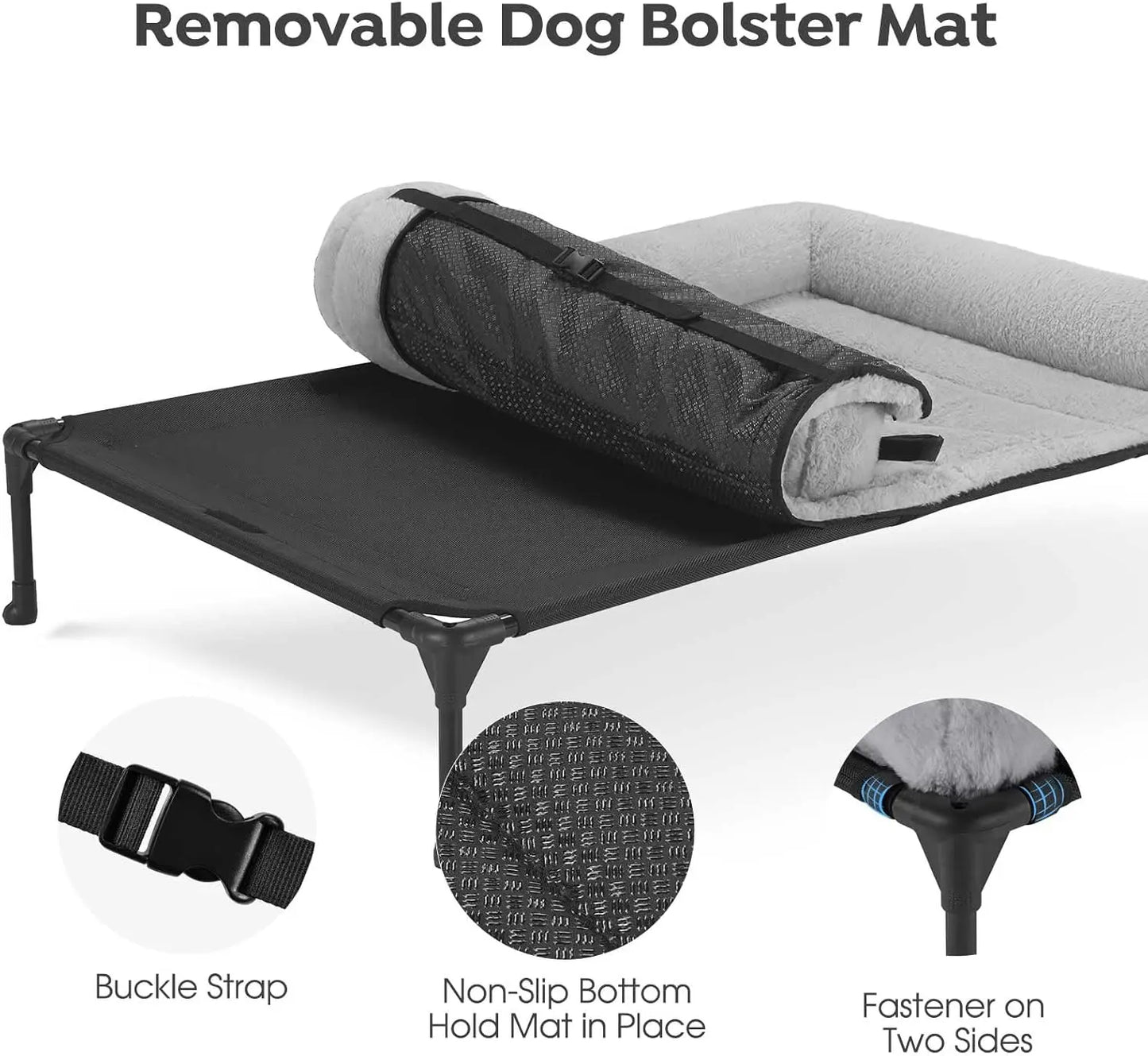 Elevated Orthopedic Dog Bed With Fluffy Bolster Non Slip Feet