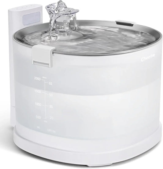 XMSJ Pumpless Cat Water Elfin Fountain Wireless Battery Powered