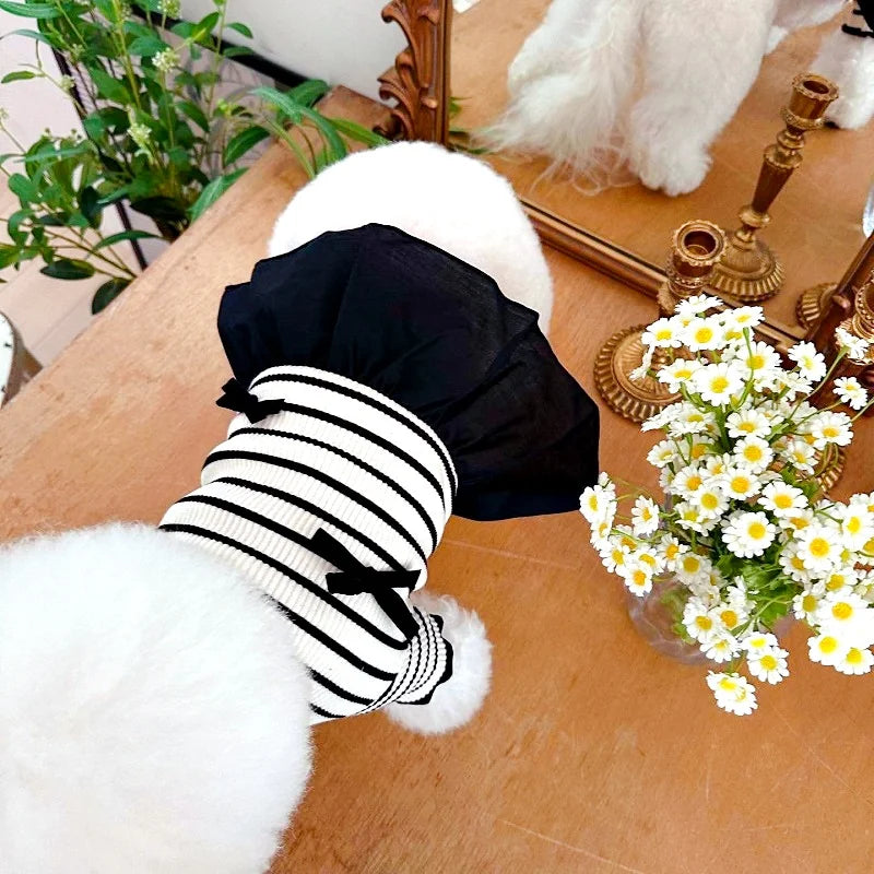 Doggyzstyle Luxury Bow Dress For Dogs Striped Print