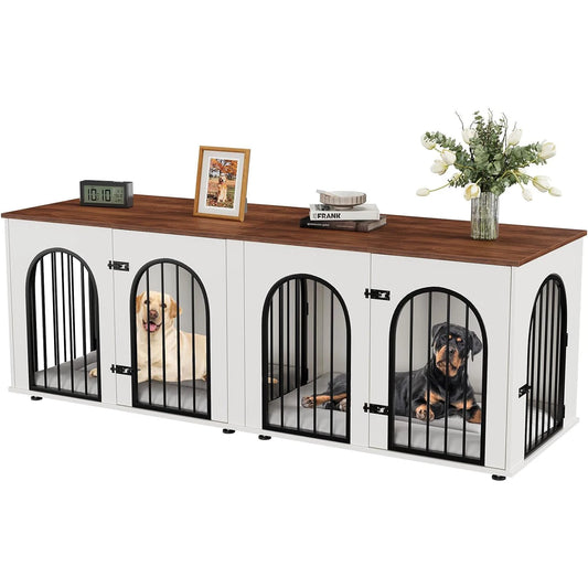 HiMISS Dog Crate Furniture Doubles As TV Stand And Kennel