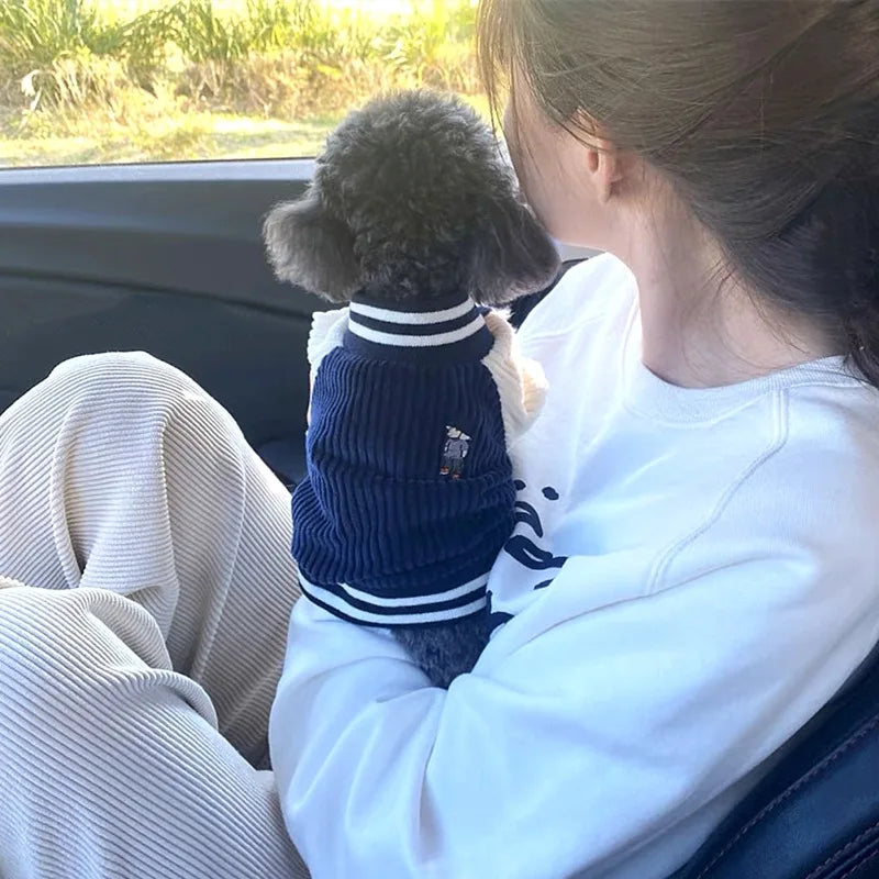 NONECN Cute Embroidered Pet Baseball Jackets For Dogs And Cats
