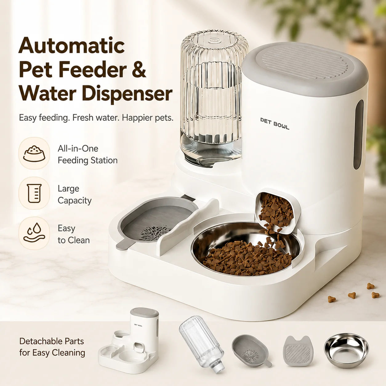 Automatic Pet Feeder Water Dispenser For Dogs And Cats