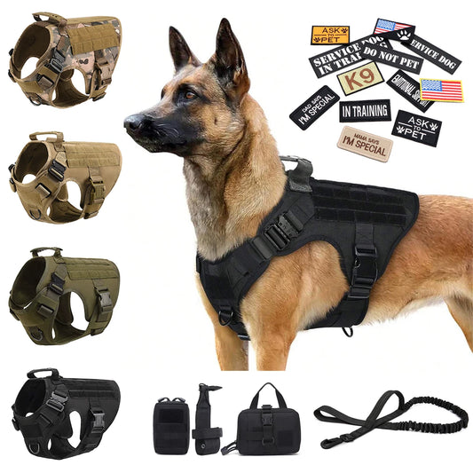 Petravel Military Dog Harness Vest Set For Malinois