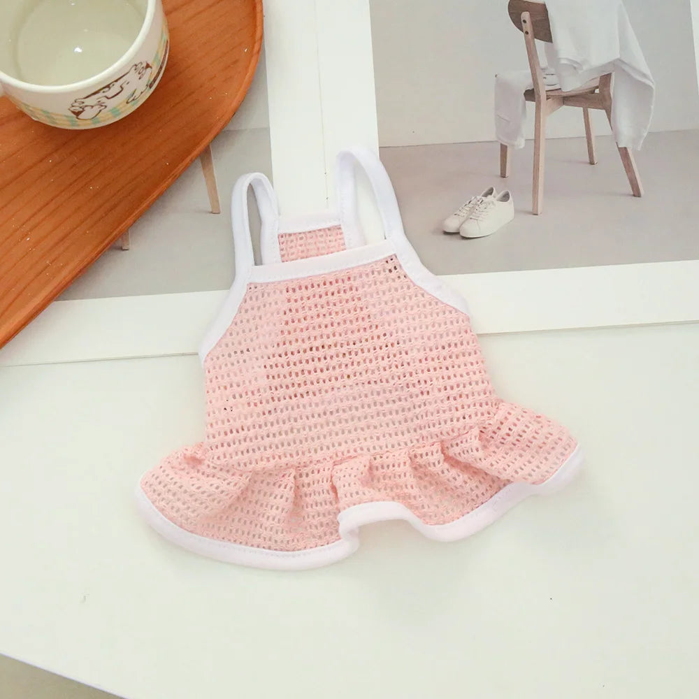 NONECN Pet Dress Mesh Breathable Strap Skirt For Cats Dogs