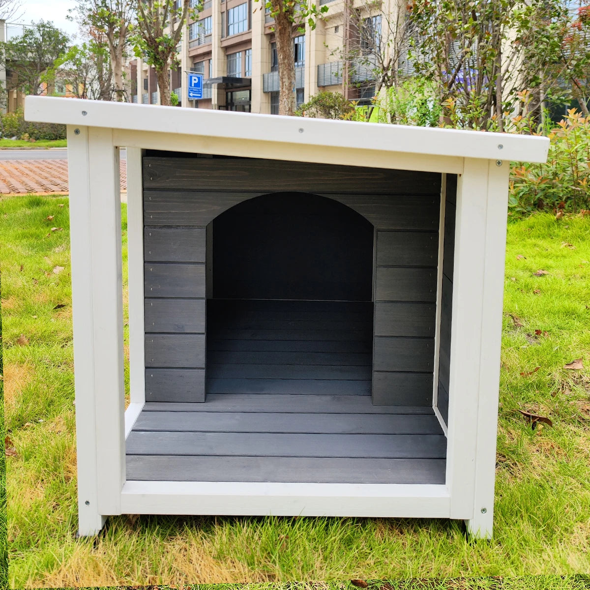 Outdoor Wooden Puppy Kennel With Waterproof Asphalt Roof