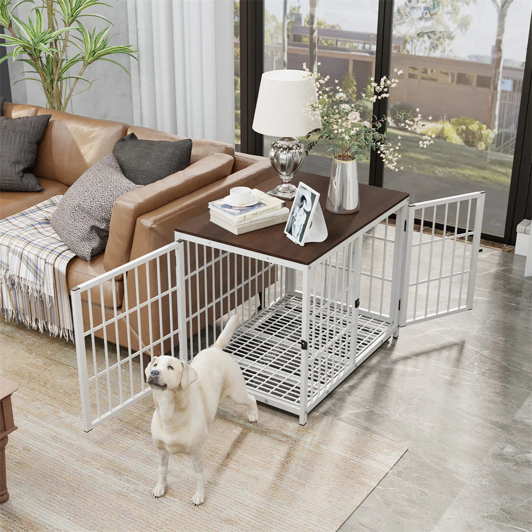 BINGOPAW Three-Door Dog Crate End Table Kennel