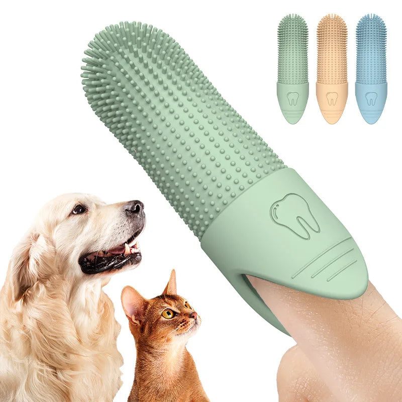 Dog Finger Toothbrush 360 Degree Cleaning Food Grade Silicone