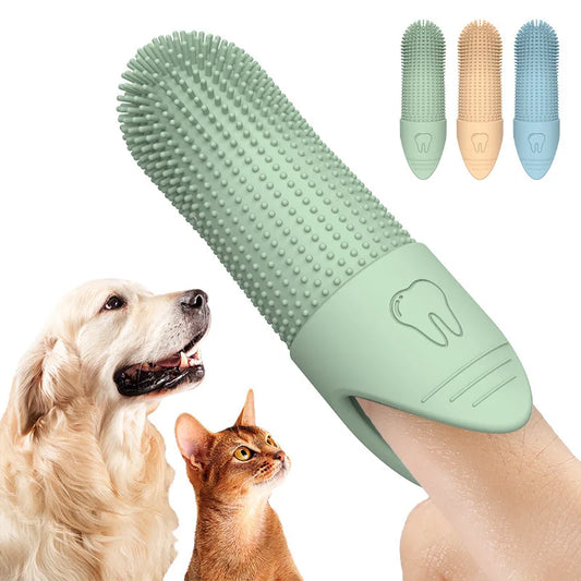 Dog Finger Toothbrush 360 Degree Cleaning Food Grade Silicone