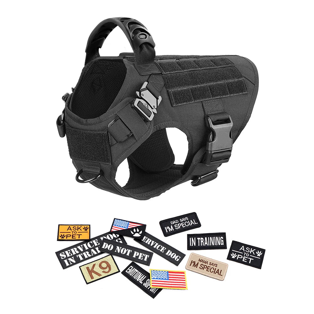 Petravel Military Dog Harness Vest Set For Malinois