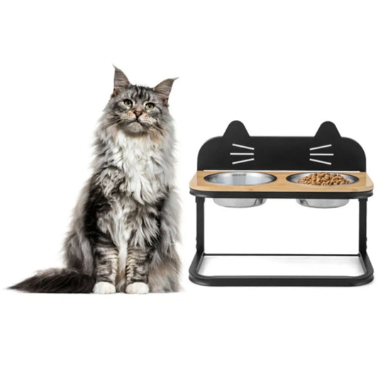 Pet Feeder With Adjustable Height Bowls For Cats And Small And Medium Dogs