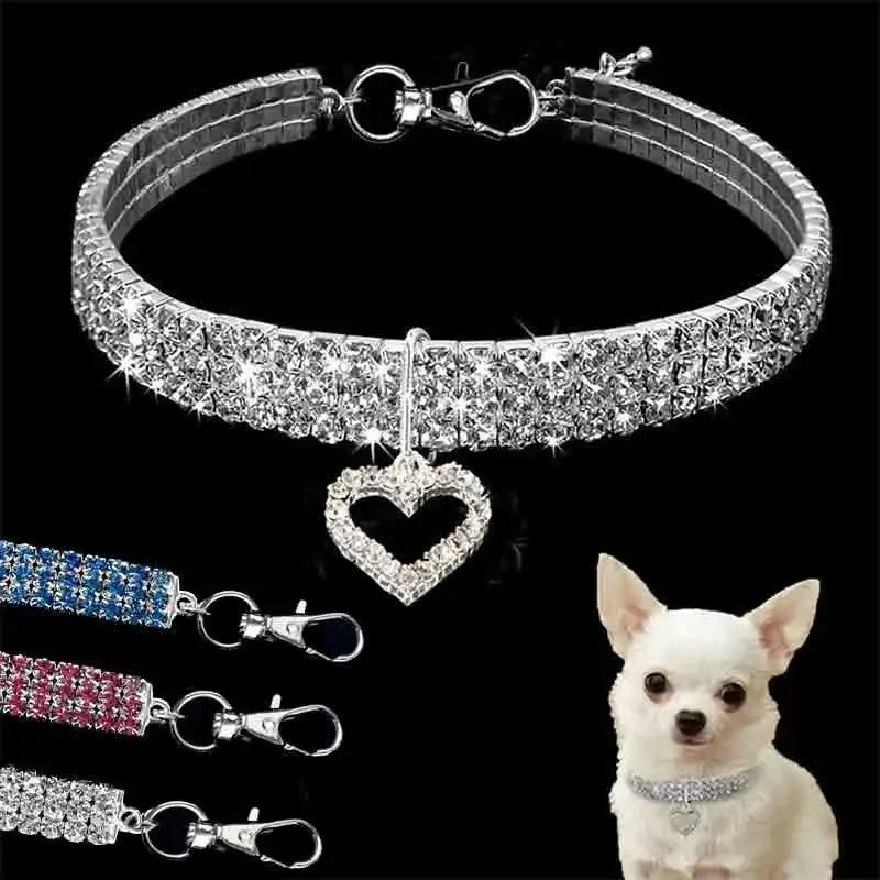 Bling Rhinestone Dog Collar With Crystals And Jeweled Accents