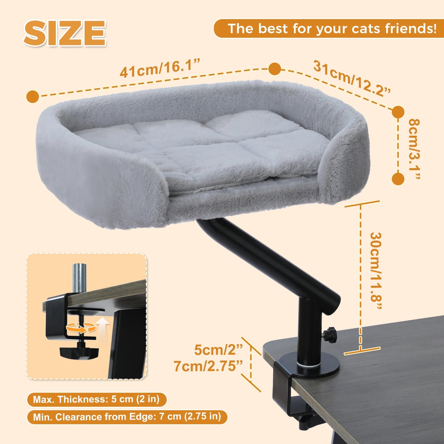 PAWZ Road Cat Desk Bed 360 Rotatable Hammock