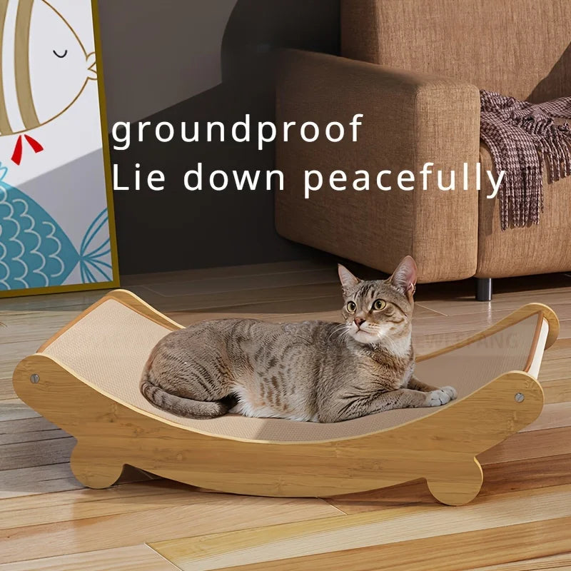 AEHOMECN 2 In 1 Cat Hammock Scratching Post Space Saving Bed