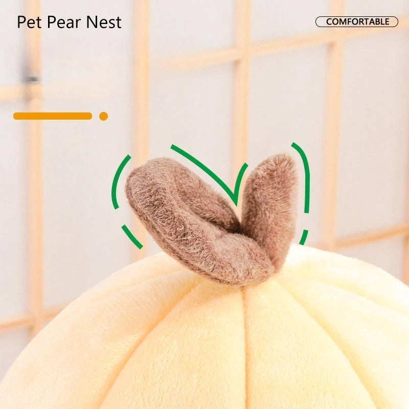 NONECN Pear Shaped Warm Cat Bed Semi Enclosed Pet House All Season