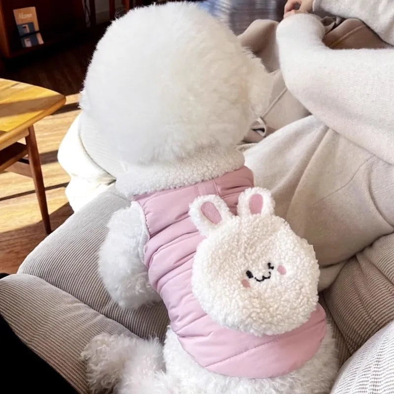 Dog Fleece Bear Rabbit Coat With Cotton Padding For Dogs