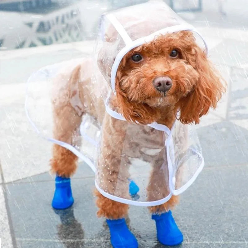 XLeiPet Solid Pet Rain Coat Waterproof Dog Poncho for Pets