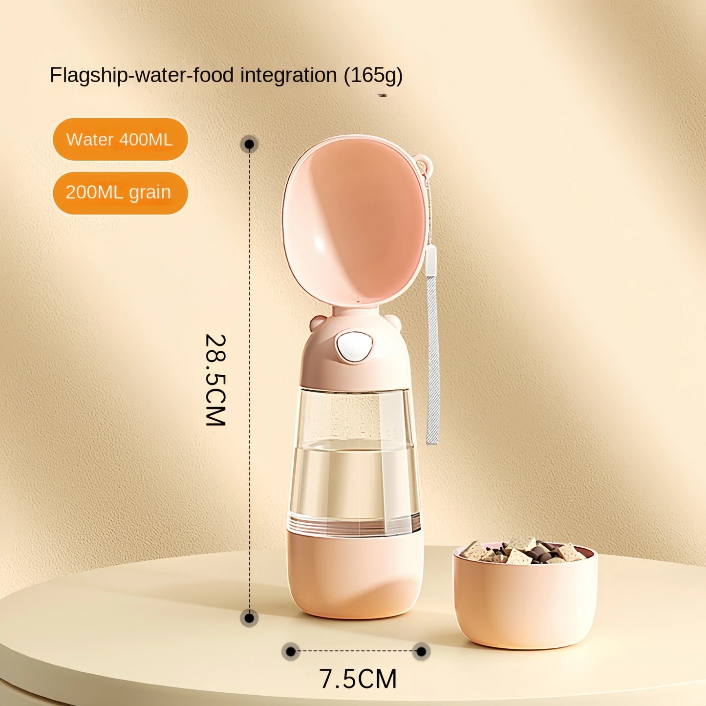 Portable Dog Water Bowl With Food Dispenser For Travel Pets