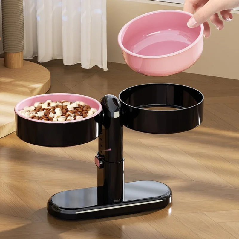 Elevated Pet Feeder For Small Dogs With Height Adjustable Bowls