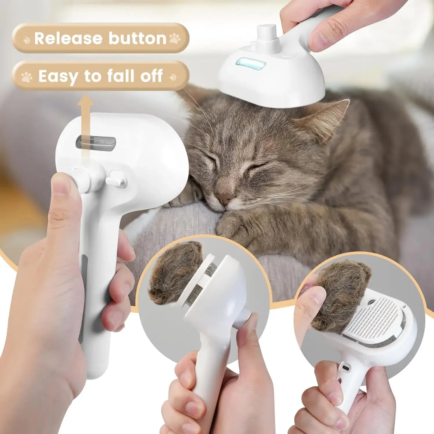 Pet Spray Grooming Comb For Dogs And Cats Steam Cleaning