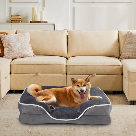 JHK Orthopedic Dog Bed With Memory Foam And Removable Cover