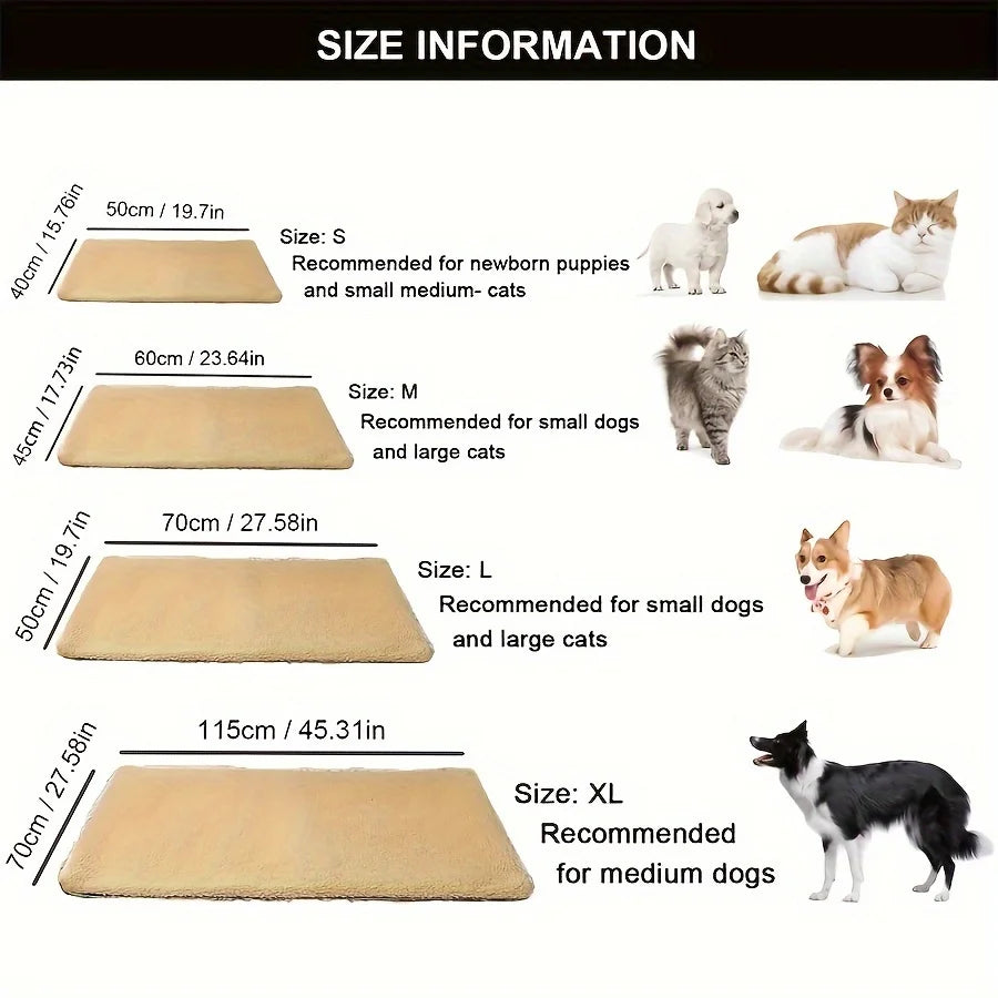 NONECN Self-Warming Pet Pad Blanket For Cats And Dogs
