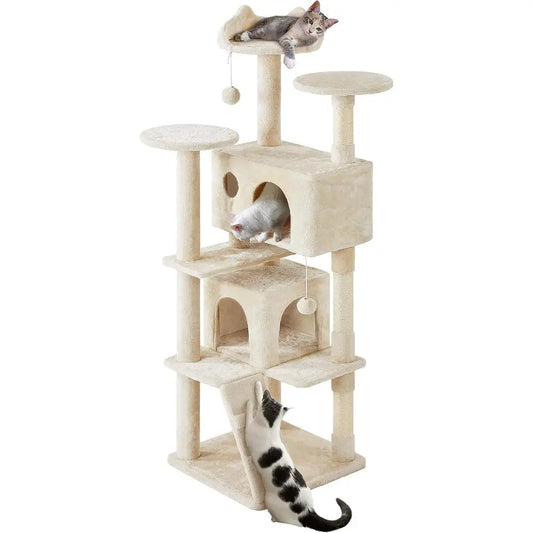 Multi Level Cat Tree With Scratching Post And Condo Perches