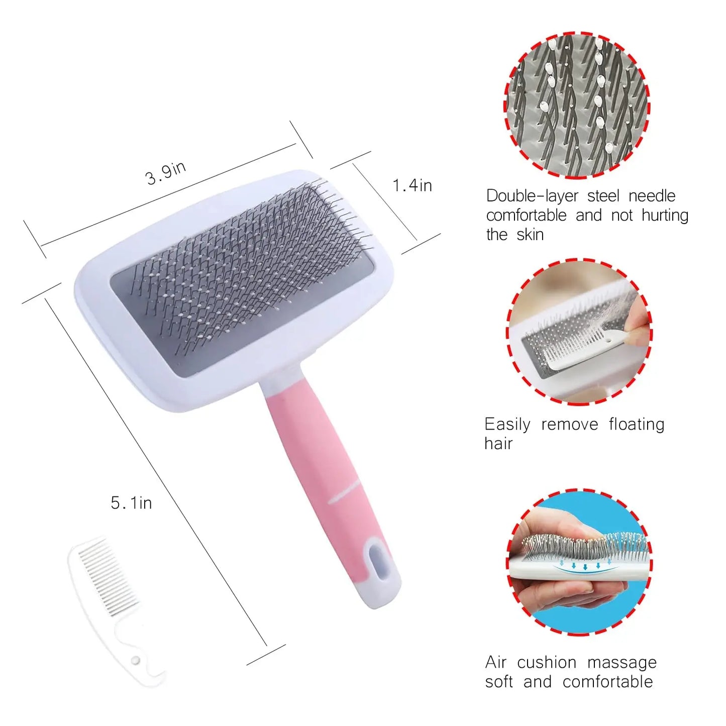 Pet Grooming Kit With Slicker Brush, Glove, Comb, Nail Clipper