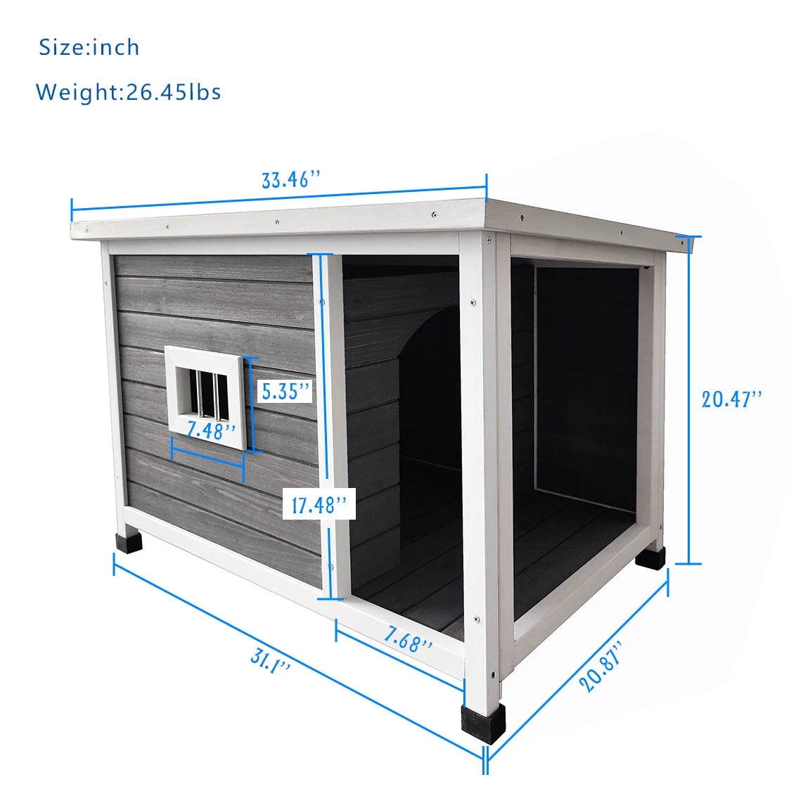 Outdoor Wooden Puppy Kennel With Waterproof Asphalt Roof