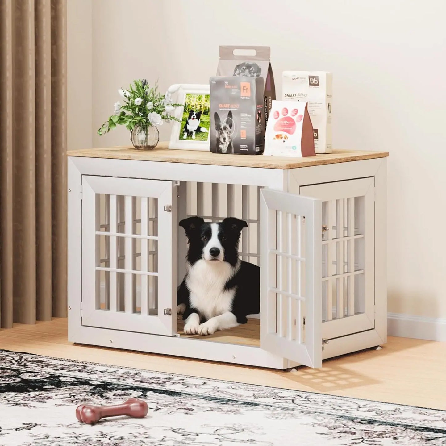 HUANZHUANG Heavy Duty Dog Crate Furniture for Indoor Use