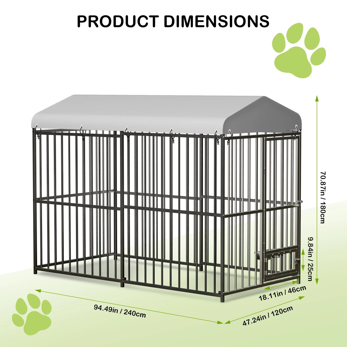 TWISTER.CK Heavy Duty Outdoor Dog Kennel With Roof