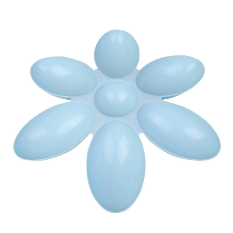 Petal-Shaped 6-In-1 Plastic Feeding Bowl For Dogs And Cats