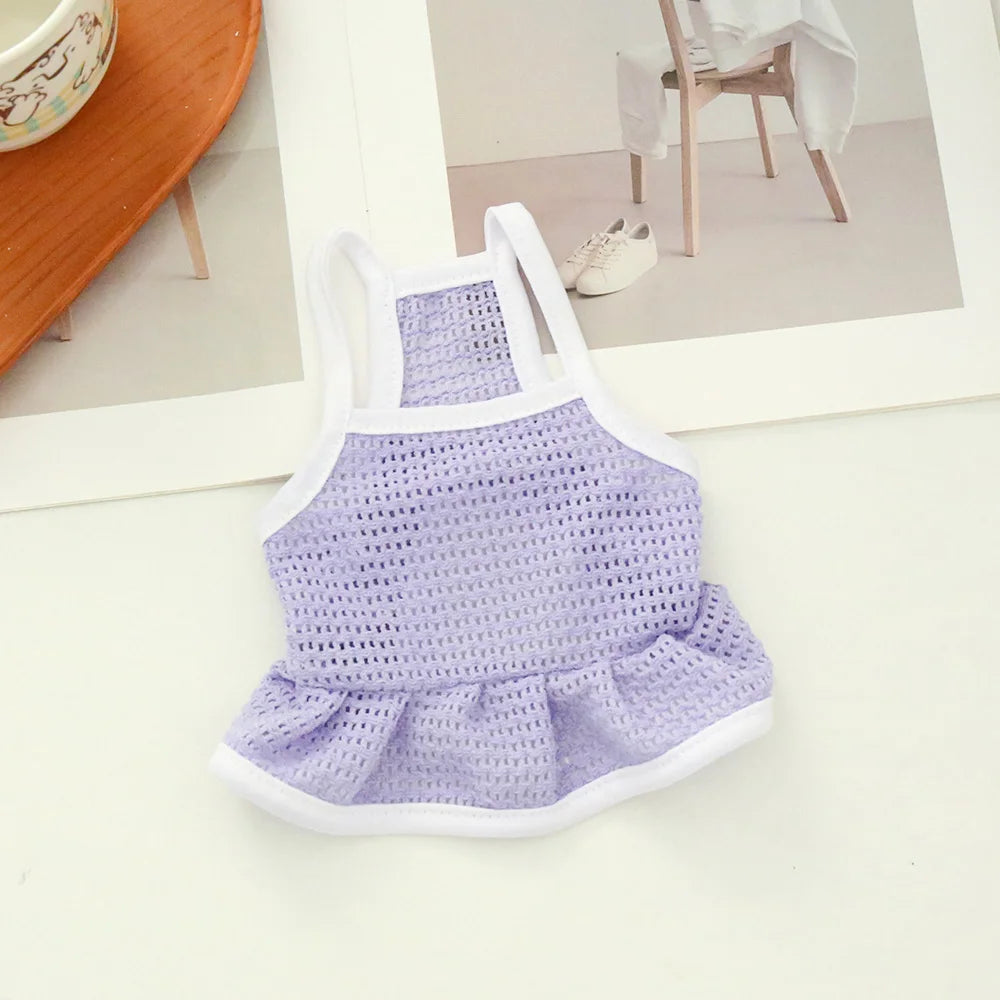 NONECN Pet Dress Mesh Breathable Strap Skirt For Cats Dogs