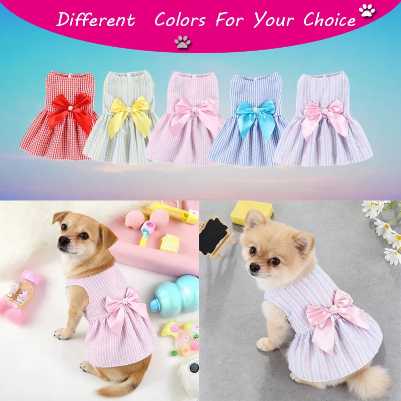 NONECN Flower Princess Dog Dress For Small Dogs Summer Skirt