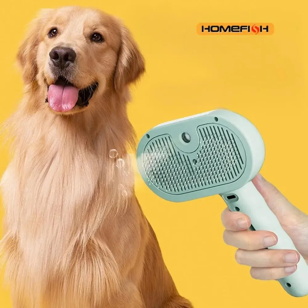 AEHOME Steam Brush For Dogs Grooming Tool With Steam Spray