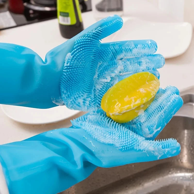 Eco Silicone Pet Grooming Gloves for Bathing Deshedding