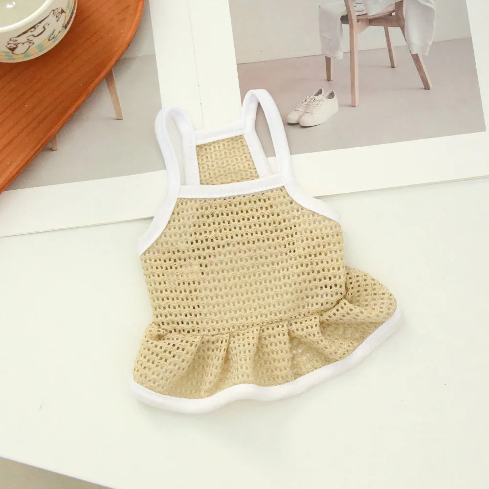 NONECN Pet Dress Mesh Breathable Strap Skirt For Cats Dogs