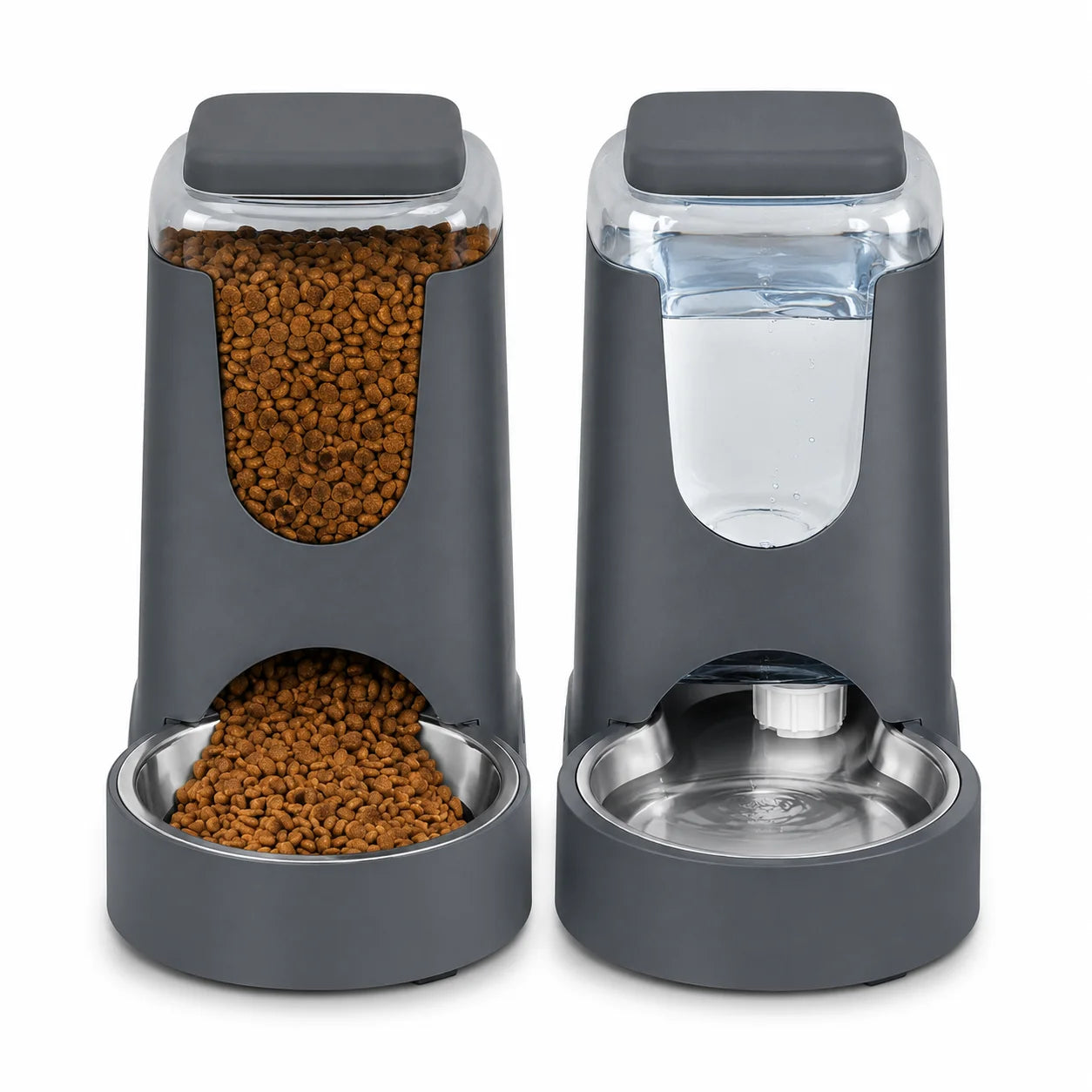 Automatic Pet Feeder and Water Dispenser With Stainless Steel Bowls