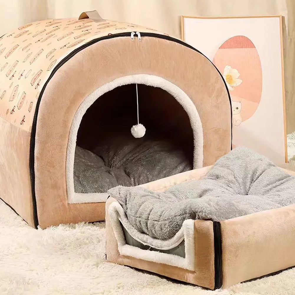 Soft Tent Dog House Washable Cat Cave Shelter For Pets