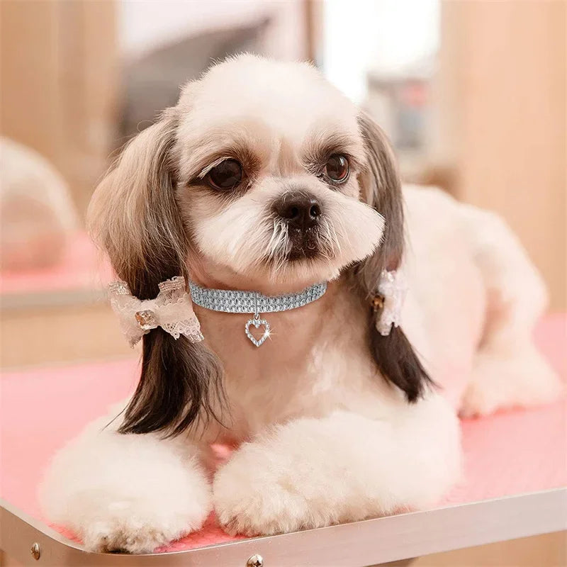 Bling Rhinestone Dog Collar With Crystals And Jeweled Accents