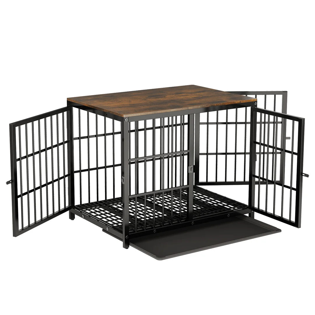BINGOPAW Three-Door Dog Crate End Table Kennel