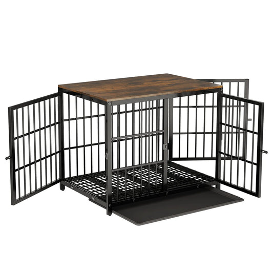 BINGOPAW Three-Door Dog Crate End Table Kennel