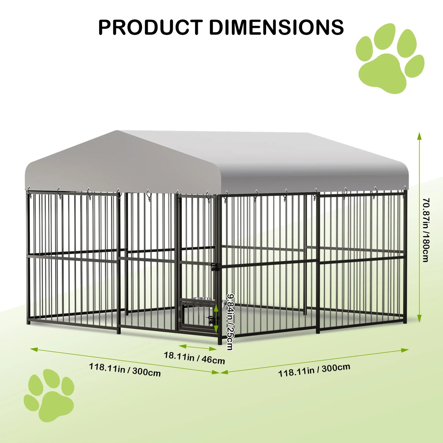 TWISTER.CK Heavy Duty Outdoor Dog Kennel With Roof