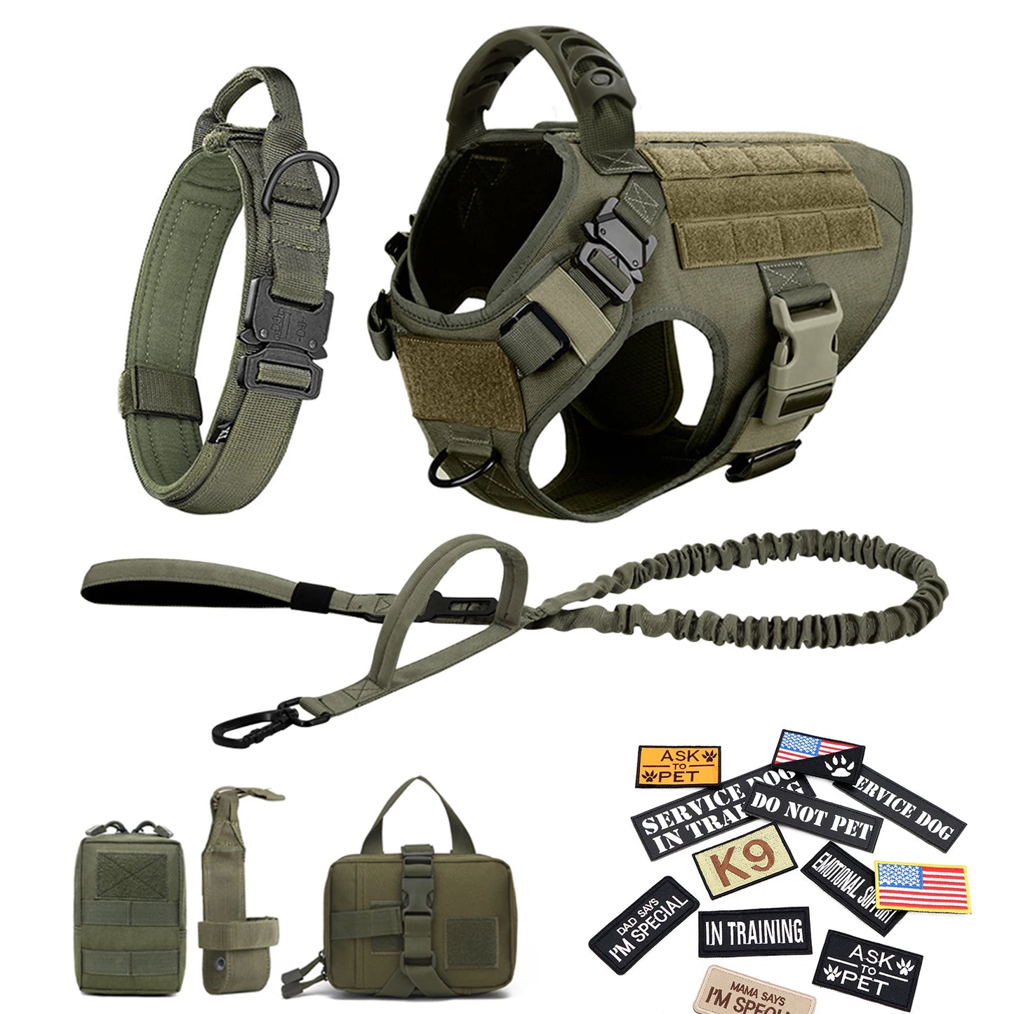 Petravel Military Dog Harness Vest Set For Malinois