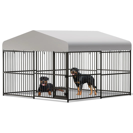 TWISTER.CK Heavy Duty Outdoor Dog Kennel With Roof