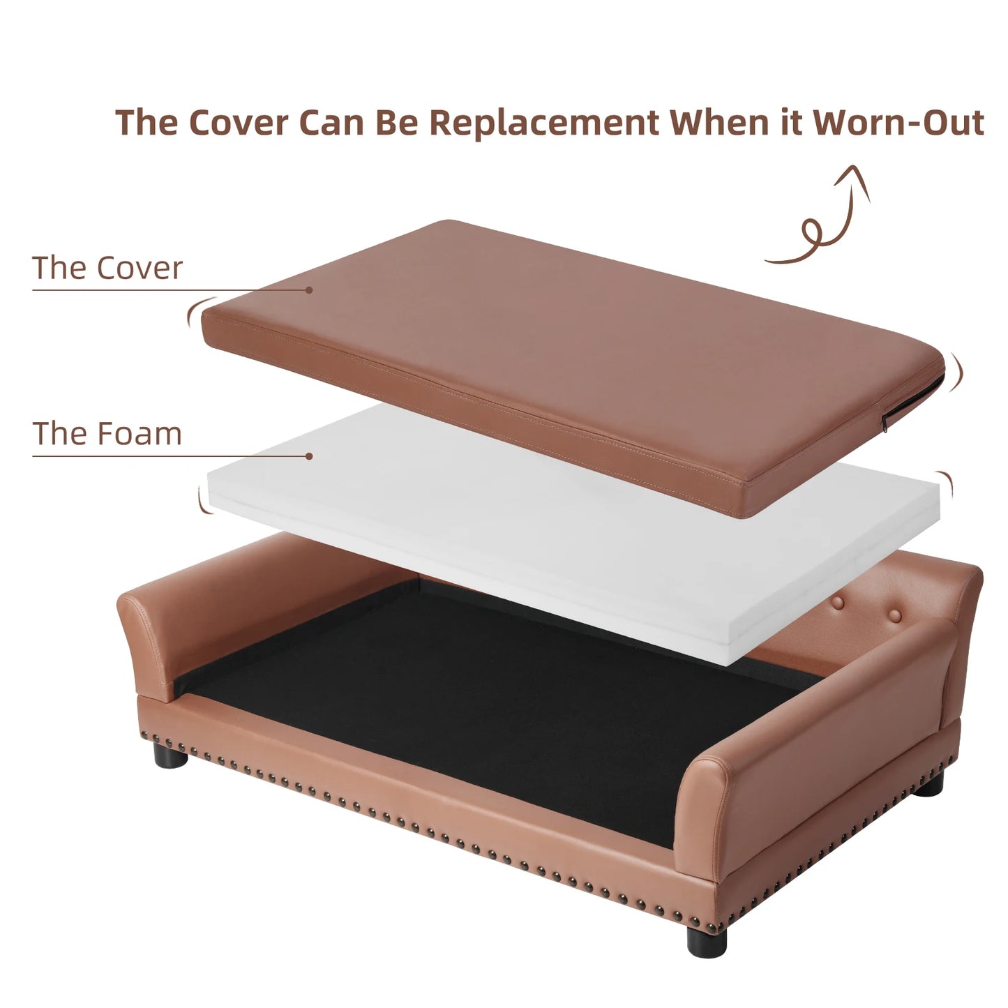 BingoPaw Waterproof Sofa Type Dog Bed With Removable Cushion