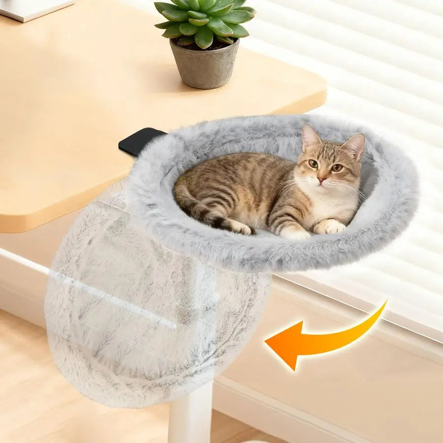 Cat Desk Bed Sunken Hammock With Steel Clamp Holds 40lbs